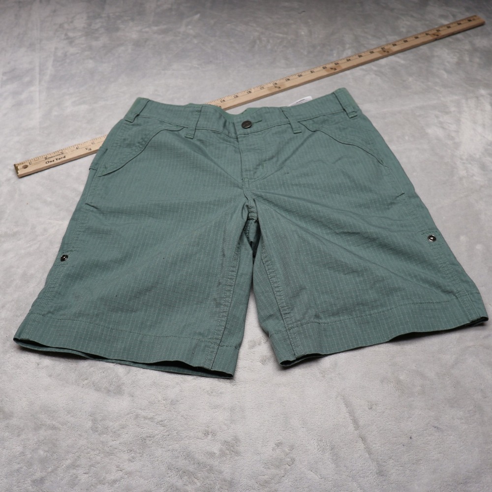 Carhartt‎ Shorts Womens 6 Green Rugged Flex Ripstop Workwear Utility Hiking 9"